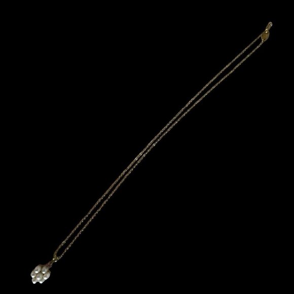 Avon Faux Pearl Cluster Necklace February Purple Birthstone Flower Pendant VTG - Picture 5 of 7